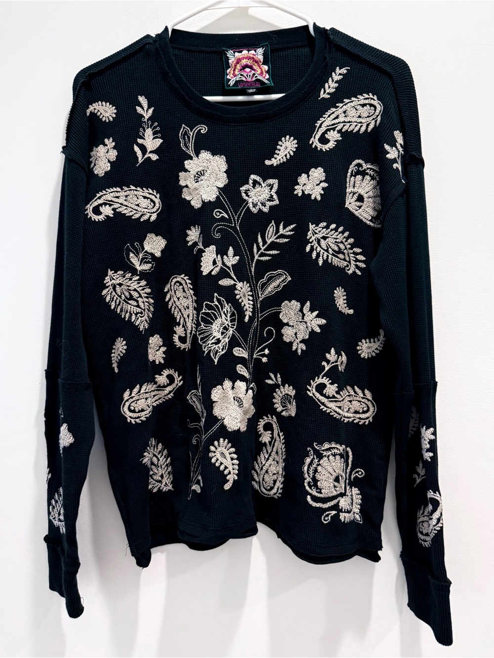 Johnny Was Embroidered Floral Shirt